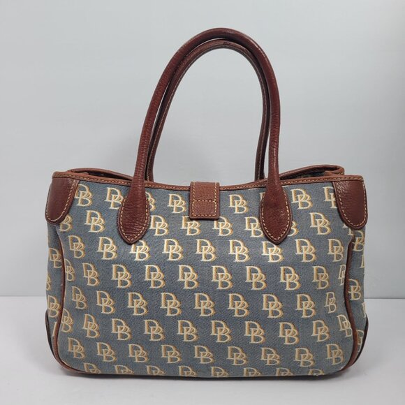 Dooney & Bourke Monogram Signature Logo Women's Brown and Tan Satchel Purse - Picture 2 of 12